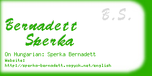 bernadett sperka business card